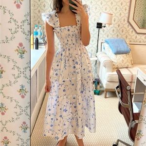 Hill House The Ellie Nap Dress in Blue Botanical